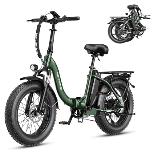 Heybike Ranger 2.0 Electric Bike for Adults, 1400W Peak Motor Ebike, 20'' Fat Tire Step-Thru E Bike with 600Wh Removable Battery, Up to 28MPH & 60 Miles, All-Terrain Folding Electric Bicycle-GNQK