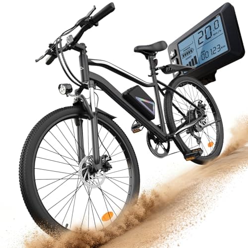 HopCycle Electric Bike - Electric Bike for Adults 500W, Up to 55 Miles, 20MPH Electric Mountain Bike, 26'' Tires Lightweight E-Bike for Commuting Mountain Road Sand