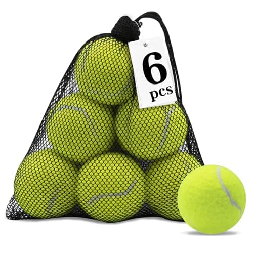 Magicorange Tennis Balls, Practice Training Balls for Beginners, Playing Ball for Dogs with Mesh Bag (Yellow, 6 Pack)
