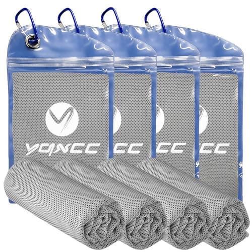 YQXCC 4 Pack Cooling Towels 40"x12", Cool Ice Towels for Neck & Face, Microfiber Soft Breathable Cool Rags for Gym Yoga Golf Running Camping Hot Weather