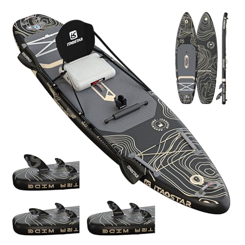 iTAOSTAR A02AP 35" Stand Up Paddle Board,SUP Board with Seat,Stable Inflatable Paddle Boards for Adults/Family/Youth of All Skill Levels