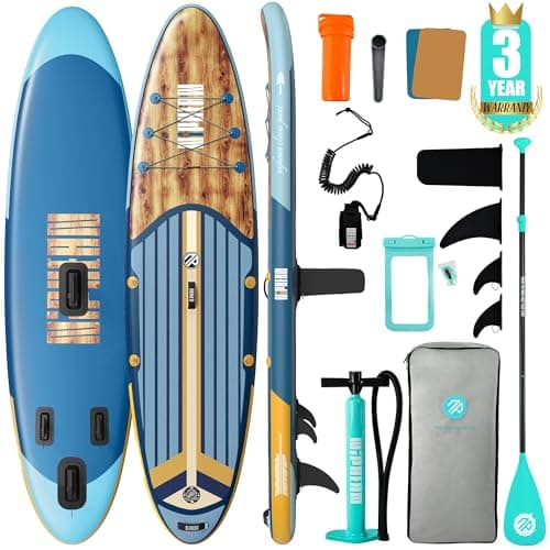 Niphean Inflatable Stand Up Paddle Board with Stabiltrac Fin Design and SUP Accessories, Anti-Slip EVA Deck, 10’6’’ Inflatable Paddle Boards for Adults & Youth of All Skill Levels