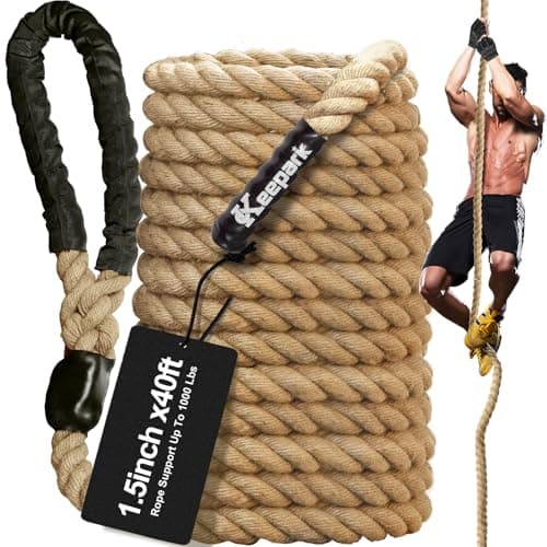 Climbing Rope, 1.5 Inch Diameter 40FT Gym Climbing Rope for Fitness & Strength Training, Workout for Adults with Climbing Exercises & Home Workouts
