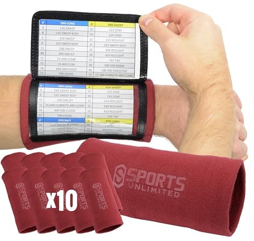 Sports Unlimited Youth Triple Wrist Coach, Football Wristbands for Plays, Baseball Wristbands, QB Arm Bands