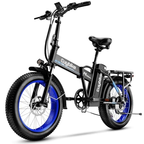 bluebiko 1000W Folding Electric Bike, 48V 20AH Large Removable Battery E Bike, 20" Fat Tire EBike for Adults, 60 Miles Max Range, Adult Electric Bicycles for Commute,Dark Black