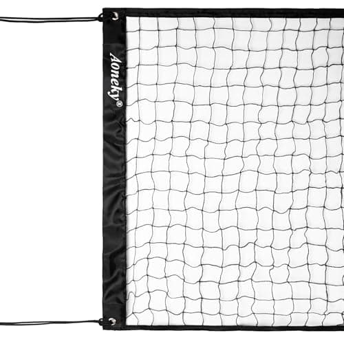 Aoneky 32FT Volleyball Net Only, Outdoor Portable Replacement Net for Backyard Beach Pool Garden, 32ft x 3ft Standard Size Nylon Net with 4 Ties, No Top Cable Design for Easy Setup (Poles Not Included