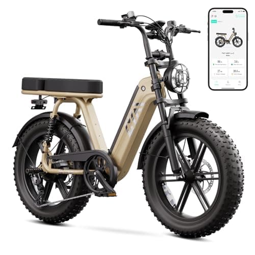 TST Electric Bike for Adults, 1500W Peak Motor Ebike with 48V 15Ah Built-in Battery, 60 Miles Range 28 MPH Electric Bicycle, 20" Fat Tire Step-Thru E Bike with Rear Seat, Safety Tested to UL 2849