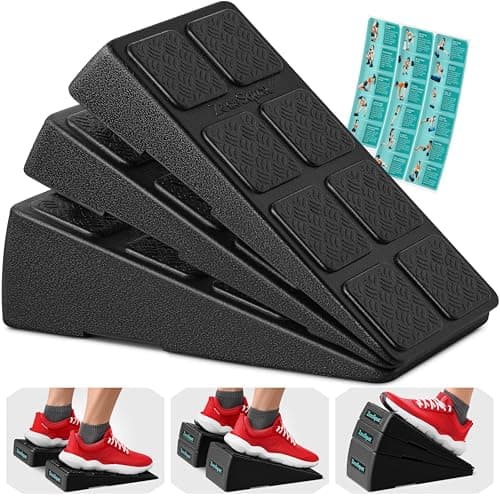 Squat Wedge Block Set of 3/5 - 960 LBS Capacity - Slant Board for Calf Stretching with 5 Stackable Angles - Calf Stretcher Slant Board - Workout Equipment - EPP Material for Exercise Equipment & Physical Therapy