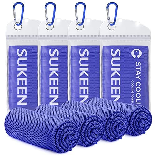 Sukeen Cooling Towels for Neck and Face, 4 Pack Cooling Towels for hot Weather (40"x12"), Cooling Rags for Yoga, Sport, Running, Workout,Gym, Camping, Fitness, Workout & More