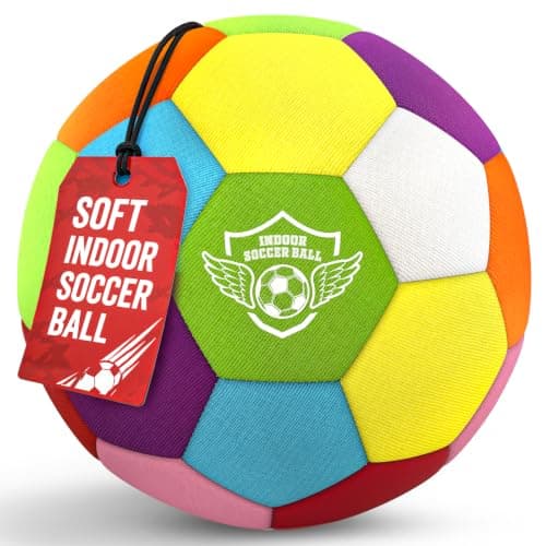 HopeRock Size 4 Indoor Soccer Ball -Soft Silent Foam Size 4 with Realistic Bounce for Youth Skills Practice, Dribbling & Juggling, for Home Use, Ideal Soccer Gift for Kids 3-12