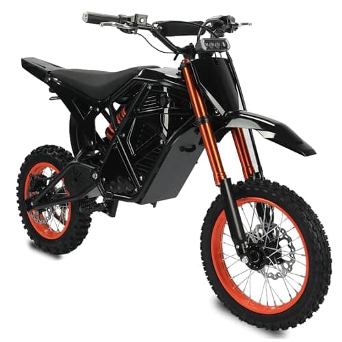 WindoneRide RM7 Electric Dirt Bike for Adults & Teens, 2200W Peak Ebike, 48V 22.5Ah, 37 MPH, 45 Miles, 14"/12" Tire Off-Road Electric Motorcycle, Dual Hydraulic Brakes, Fit Age 13+,Magma Orange