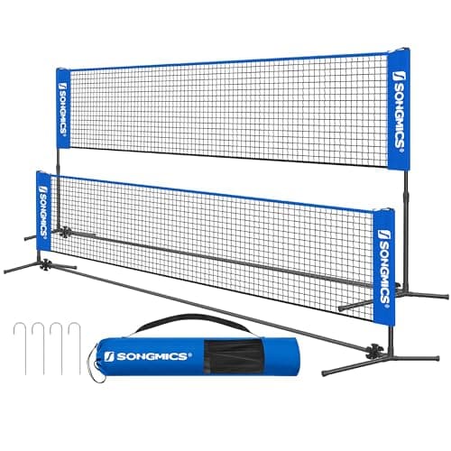 SONGMICS Portable Badminton Volleyball Tennis Pickleball Net for Backyard Park