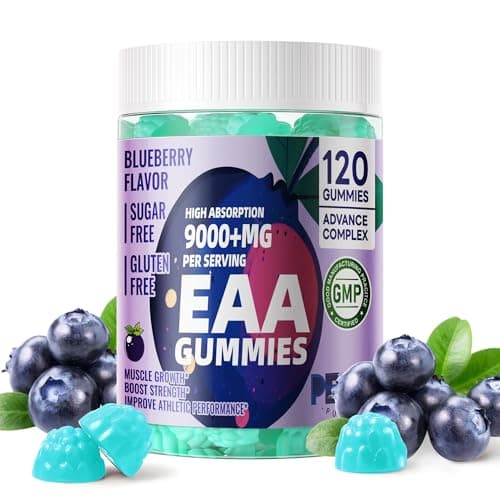 Pets Purest EAA Gummies 120 Gummies (Blueberry),Essential Amino Acids - All 9 Essential Aminos (EAA) and All Branched-Chain Aminos (BCAAs), Non-GMO, Gluten Free, Vegetarian Friendly