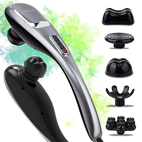 MEGAWISE Handheld Deep Tissue Neck Back Massager for Shoulders, Waist, Legs, 3600 RPM Powerful Motor Electric Neck Massager with 5 Nodes & 5 Speeds, A Little Heavy