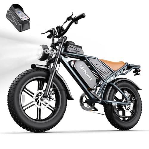 DEEPOWER QS7 Electric Bike for Adults, 2000W Peak Power 28MPH E-Bike, 48V 20Ah/35Ah/60Ah Battery Options, 35–180 Mile Range, 20” Fat Tire Ebike, 7-Speed All-Terrain Electric Bicycle