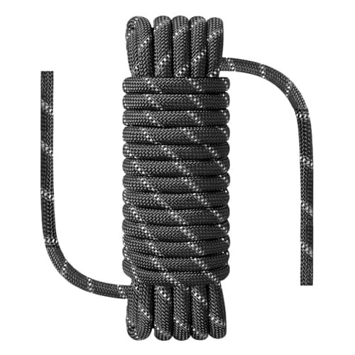 NorthPada Marine Rope, Nylon, 3/8 in x 16 ft, 15 kN, Reflective Black, Waterproof, Floating, for Boating, Marine, Mooring, Kayak, Canoe, Paddleboard