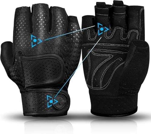 MOREOK Workout Gloves Padded Weight Lifting Gloves for Men/Women Black-XXL