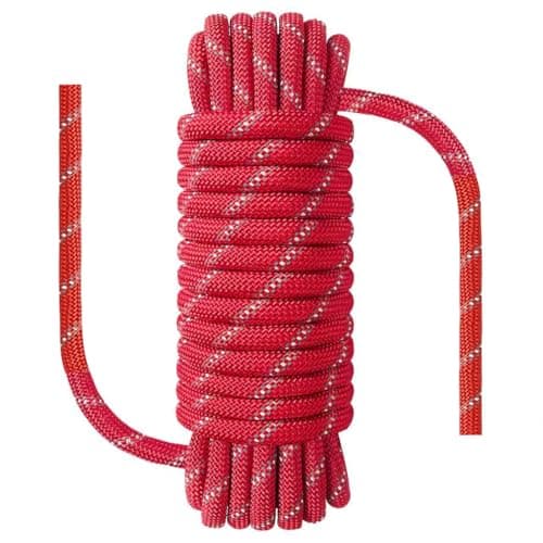 NorthPada 3/8 in x 16 ft Practice Rope for Rock Climbing, Knot Tying, Swing, Tree Cutting, Rappelling, Reflective Red