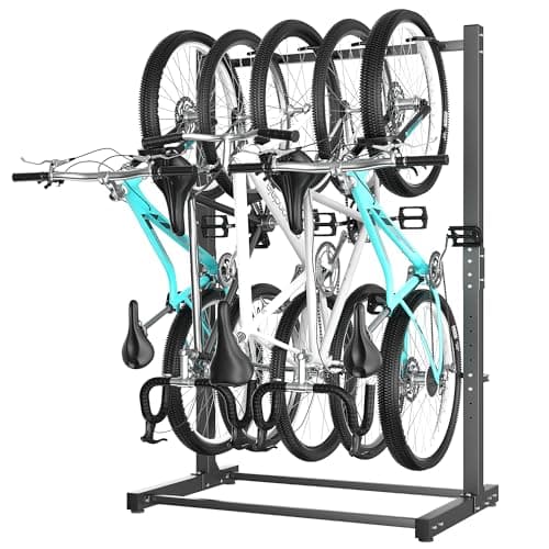 Ultrawall Freestanding Bike Rack, Vertical Bike Storage Stand for Garage, Indoor Bicycle Organizer, Holds Up to 5 Bikes