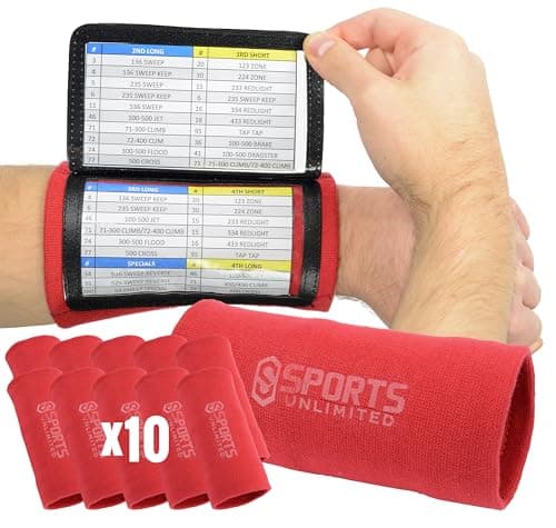 Sports Unlimited Youth Triple Wrist Coach, Football Wristbands for Plays, Baseball Wristbands, QB Arm Bands
