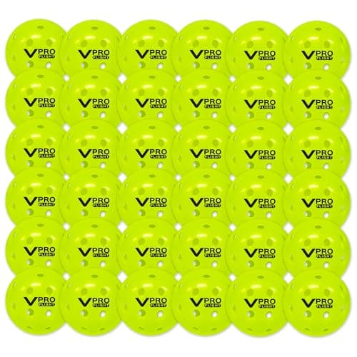 Vulcan | VPRO Flight Outdoor Pickleball | Official Ball of DUPR | Hi-Vis Yellow | 36-Pack