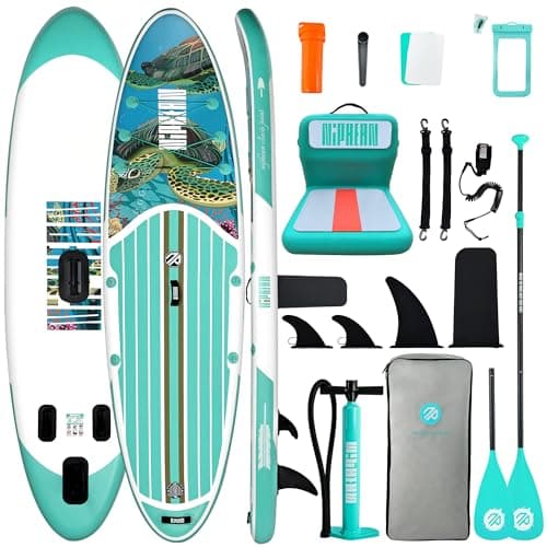 Niphean Paddle Board with Seat, 10’6’’ Paddleboard Inflatable Paddle Board with Seat Anti-Slip EVA Deck and StabilTrac Fin, Inflatable Paddle Boards for Adults & Youth of All Skill Levels