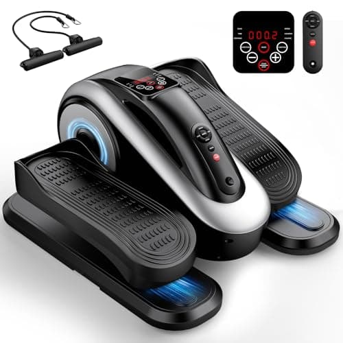 LVPIMAN Large Size Under Desk Elliptical Machine,Electric Leg Exerciser for Seniors,12 Adjustable Speeds&12 Modes with Remote Control,Elastic Rope,Manual&Auto Mode for Home Office