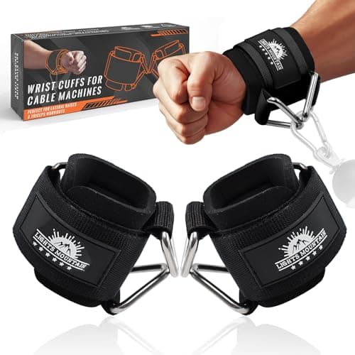 Lights Mountain Wrist Cuffs for Cable Machines – Padded & Adjustable Straps for Lateral Raises, Tricep Pushdowns & Strength Training (Black M)