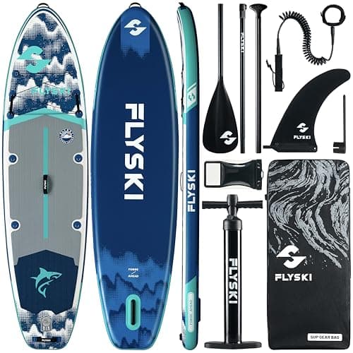 11'x34 Ultra Wide Paddleboards, Inflatable SUP&420lb Capacity for All Skill, Stand-up Paddle Board for Adults, Yoga/Fishing/Family, EVA Deck, US Fin, High-Pressure Pump, 100L Bag, Safety Leash