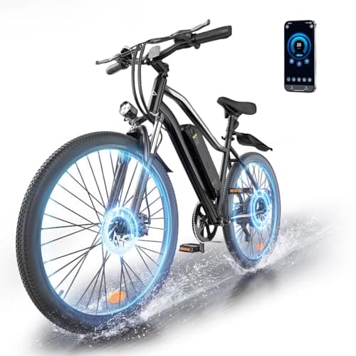 wawscote Electric Bike - 1500W Motor Ebike, 7-Speed, 20MPH 80Miles, Shock Absorber, 26” Tire Removable Battery Electric Commuter Bicycle for Adults
