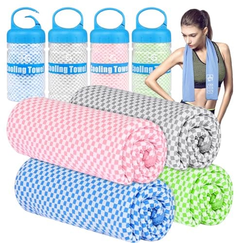 BOGI 4 Pack Cooling Towel, Cooling Towels for Neck and Face-40"x12"- Ice Towel for Instant Cooling, Soft Breathable Chilly Towel, Stay Cool for Yoga, Sport, Gym, Camping & More Activities (BGGPink4)