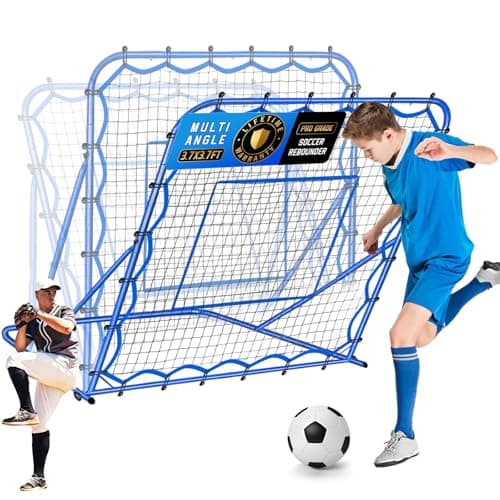 Winthai 3.7x3.7FT Soccer Rebounder Net, Quick-Switch Angle Soccer Baseball Pitchback Volleyball Training for Control, Passing Practice, Easy Setup Rebounder Gifts & Equipment for Kids,Teens & Adults