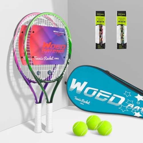 19" 23" 25" Kids Tennis Racket Junior/Youth Tennis Racquet with Tennis Ball Carry Bag Overgrips Vibrations Dampers…