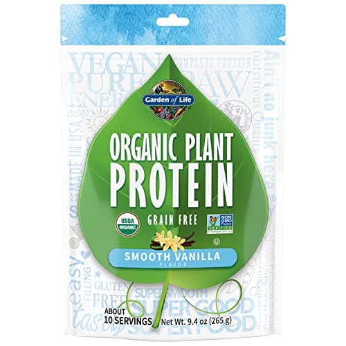Garden of Life Organic Plant Protein Vanilla Flavor Protein Powder with Probiotics & Enzymes – Plant Based Powder, Amino Acids, Non-GMO, Grain-Free, Gluten-Free, Vegan, 10 Servings