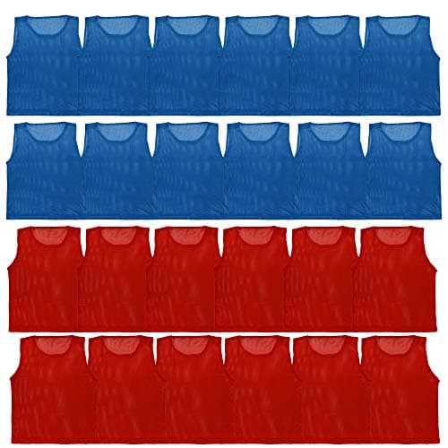 Athllete Unisex Soccer Pinnies - Mesh Practice Vests, 24 Pack, Adult Scrimmage Vest