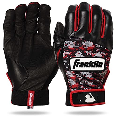 Franklin Sports Youth MLB Digitek Batting Gloves, Youth Small, Pair, Grey/Black/Red Digi