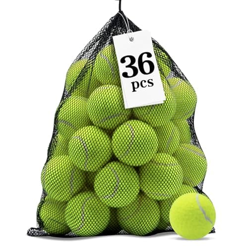 Magicorange Tennis Balls, Practice Training Balls for Beginners, Playing Ball for Dogs with Mesh Bag (Yelliow, 36 Pack)