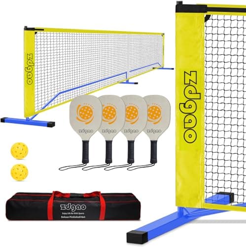 Zdgao Pickleball Set with Net - 22 FT Portable Outdoor Regulation Size, with 4 Paddles and 2 Balls for Driveway Backyard