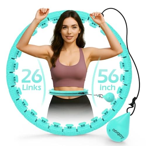 JLoibao Weighted Hula Circle with 26/32 Links(56-66 Inch) for Adults Weight Loss, Infinity Fitness Hoop Plus Size, for Women Smart Exercise Equipment