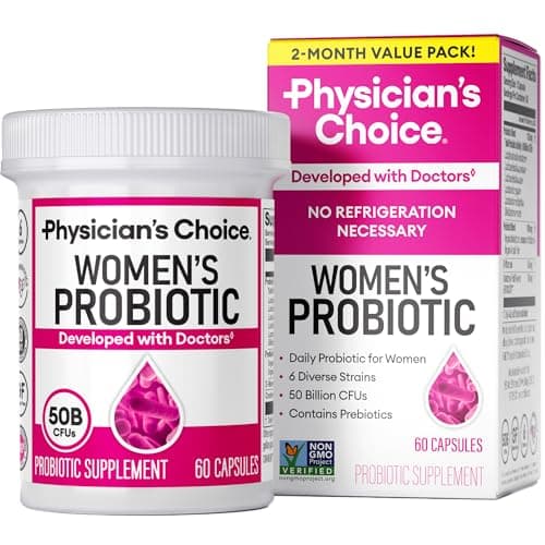 Physician's Choice Probiotics - PH Balance, Digestive, UT, & Feminine Health - 50 Billion CFU - 6 Unique Strains for Women - Organic Prebiotics, Cranberry Extract+ - Probiotic - 60 CT