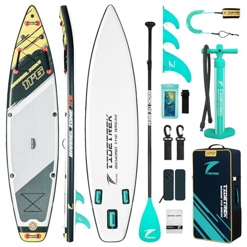 TIDETREK 11'6" Inflatable Stand Up Paddle Boards, Premium SUP Accessories, Non-Slip Comfort Deck for Youth & Adults (Royal Teal)