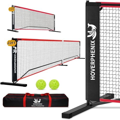 Portable Pickleball Net for Driveway - 22FT Full Court and 11FT Half Court