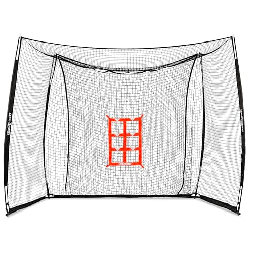 GoSports Baseball & Softball Portable Backstop Practice Net - 10 x 8 ft Hitting & Pitching Net for Backyard