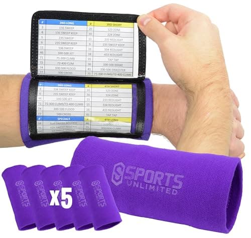 Sports Unlimited Youth Triple Wrist Coach, Football Wristbands for Plays, Baseball Wristbands, QB Arm Bands