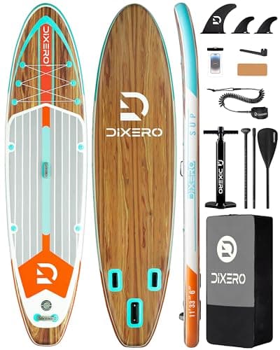 Dixero Inflatable Stand Up Paddle Board with SUP Accessories, Anti-Slip EVA Deck, 11'*33" Inflatable Paddle Boards for Adults & Youth of All Skill Levels