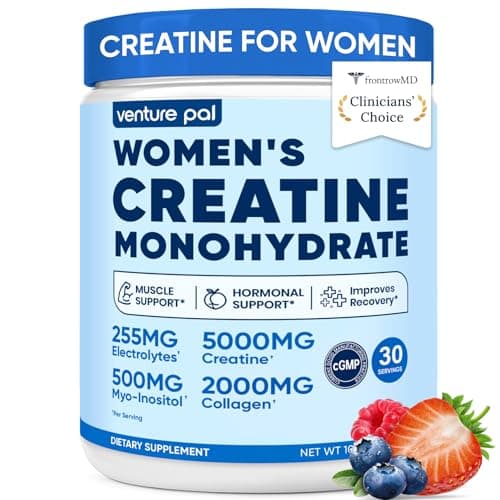 18 IN 1 Creatine for Women, Creatine Monohydrate Blend Powder with Collagen, Myo & D-Chiro Inositol, Electrolytes & 6 Vitamins for Muscle Growth, Recovery & Hormonal Balance – 10.58 Oz,Sugar Free