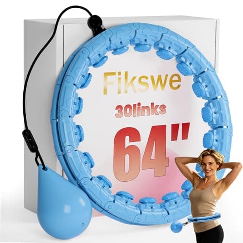 Fikswe Weighted Hula Infinity Circle Hoops for Weight Loss, Infinity Fitness Hoop Plus Size for Women, Adjustable 30-Link Smart Exercise Circle for Home Workout Abs & Waist Training