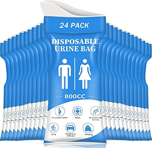 DIBBATU Urine Bag, 24 Pack 800ML Disposable Urinal Bag for Travel, Emergency Portable Pee Bag and Vomit Bags, Unisex Urinal Bag as Toilet Bag Suitable for Camping, Traffic Jams, Pregnant