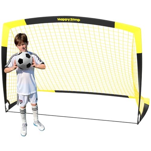 Happy Jump 7x5 FT & 5x3.6 FT Portable Soccer Goal for Youth Players Ages 6–14, Large-Frame Design Built for Long-Term Development, Easy Setup for Backyard, Park or School Training