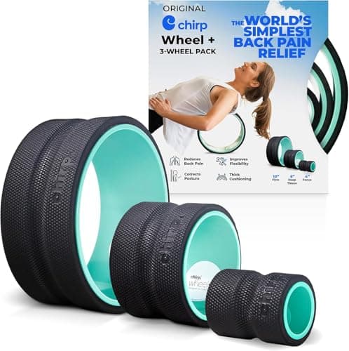 Chirp Wheel Foam Roller – Targeted Back & Neck Relief, Lumbar Spine Stretcher, Spinal Decompression Back Stretcher, Massage Roller with Density Foam for Physical Therapy, Supports 500lbs, 3-Pack Mint